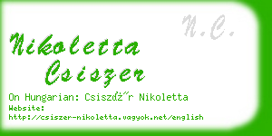 nikoletta csiszer business card